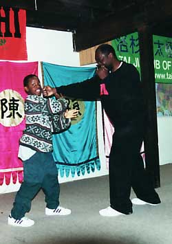 Bill Rosary Jr. with his son at Taiji Club,2001